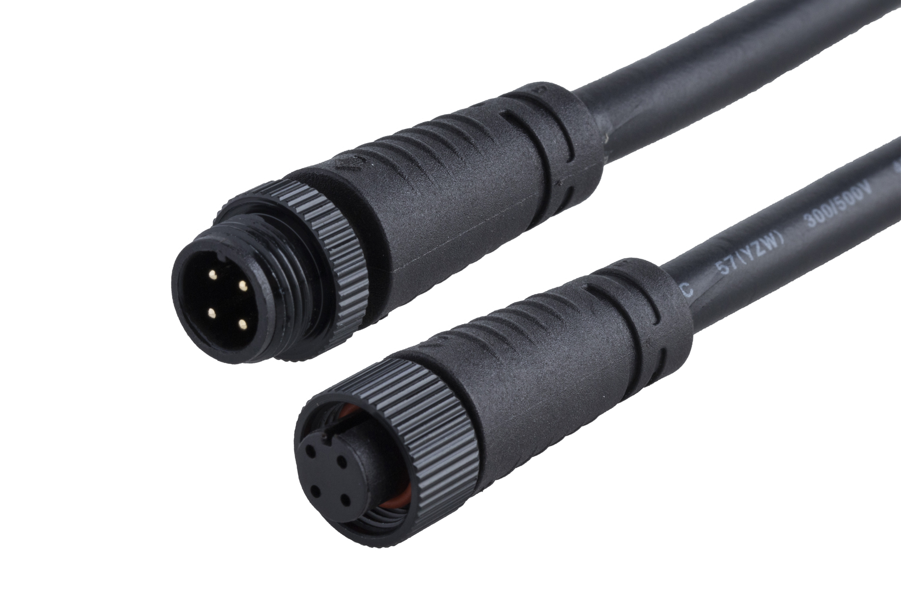 M12插针端连接器2~8芯(金属螺帽)